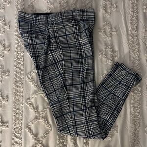 Express Blue and White Plaid Pantsuit